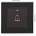Miniatyrbild 4 av 5: Utomhus Dörrklocka Knapp, 220250V Härdat Glaspanel Dörrklocka Brytare Trådlös Vattentät Klocka Tryckknapp, 3.38 tum