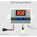 Miniatyrbillede 3 af 5: Digital temperaturregulator display termostat kontrol switch og termistor sensorer temperaturføler (220V 1500W)