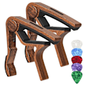 Miniatyrbild 5 av 5: 2 st Aluminiumlegering Elektrisk Gitarr Capo Träkorn Capo + 5 st Gitarrplock (Med Spår)