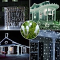 Miniatyrbillede 3 af 5: Juletrælys, 10M 100 LED Udendørs Elektriske Lyskæder 8 Tilstande Vandtætte Fe-Lyskæder til Hjem Indendørs Fest Bryllupsvindue Dekoration, M