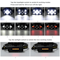 Miniatyrbilde 4 av 5: LED-hodelykt, 10000 lumen oppladbar hodelykt 10LED 10 moduser IPX4 vanntett 90° justerbar håndfri hodelykt for camping, sykling, nattaktiviteter