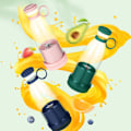 Miniatyrbilde 5 av 5: Oppladbar Blender Fruktjuicer Blender 6 Blad Bærbar Elektrisk Juicer Maker Frukt Blender Fruktekstraktorer-Grønn