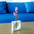 Miniatyrbillede 4 af 5: Håndlavet blækeffekt design bud vase og poleret og glat dekoration og midtpunkt (firkantet)