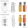 Miniatyrbillede 4 af 5: 3 stk. Højtemperatur M6 Gevindhals Sæt, til 1.75mm Forbrugsvarer, V5/V6, Prusa I3 MK3S (Forgyldt, Gevind)
