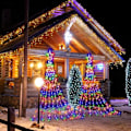 Miniatyrbilde 4 av 4: Julelysstjernelys Girlander 315 LED-er Belyste Juletre 8 Moduser IP44 for Utendørs Innendørs Bryllupsfest Juletre--