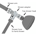 Miniatyrbilde 3 av 5: 3-veis Dusjventilbryter, Solid Messing, Gjenger (12,7 mm), Polert Krom (PV8)