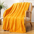 Pikkukuva 2 / 5: Plush-fleece-peitto, Queen-kokoinen sohvapeitto, Pehmeä ja pörröinen sohvan koristepeitto - Mukava ja kevyt, Keltainen, 127 x 152 cm