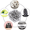 Miniatyrbild 5 av 5: Grommet Kit Verktyg 12mm Metallöglor Set 100 Set Grommet Kit Öglor Kit för Canvas Presenning Tält Reparation Silver (1/2 tum),