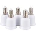 Miniatyrbild 1 av 5: 5 st LED-lampbas E14 till E27 Konverteradapter, Vit