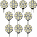 Miniatyrbilde 1 av 5: 10x G4 LED Pære DC 12V Ikke-dimbar Hvit 6000K Lyspæreutskifting 20W Halogenlampe for Kjøkken Camping Bil Bobil Trailer Båt