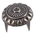 Miniatyrbillede 3 af 5: 100 stk. Bronzefarvede runde nitter med blomstermønster til gør-det-selv-projekter