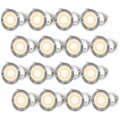 Miniatyrbild 1 av 5: 16-pack IP67 Vattentäta LED-däckspotlights Utomhus Infällda Spotlights 0,6W DC12V Varmvitt Ljus Trappsteg Tak Mini Lamp Kit - RWLight & Li
