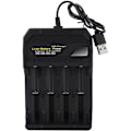 Miniatyrbillede 1 af 5: 18650 Batterilader Uafhængig Opladning 4-Bays Universal Smart Batterilader til 10440 14500 16340 16650 14650 18350 18500 18650 Lithium Ion Batterier