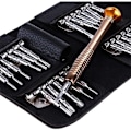 Pikkukuva 4 / 5: Mini Precision Screwdriver 25 in 1 Tarkkuusruuvimeisselikokoel Korjausvälineet, Ruuvimeisselivälineet Nahkakotelo iPhone, Matkapuhelin, Kannettava tietokone, Kello