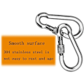 Miniatyrbillede 5 af 5: 2 stk. 304 rustfrit stål karabinhage, rustfrit stål skrue karabinhage, rustfrit stål karabinhage, til ophængning af reb, kæder, bælter, kabler