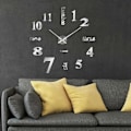 Miniatyrbild 1 av 5: DIY Väggklocka, 3D DIY Tyst Väggklocka, Stor 3D Väggklocka, Modern Design, Akryl Väggklocka för Kontor, Vardagsrum, Sovrum - Silver