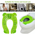 Miniatyrbillede 2 af 5: Foldbar Toilettræner til Børn - Baby Toilet Reducer Vandafvisende Bærbar Genanvendelig Skridsikker til Rejser Frøform (Grøn) - Fei Yu