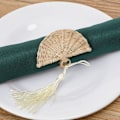 Miniatyrbilde 3 av 5: 6 stk Simulert Rattan Serviett Spenne Occident Restaurant Ring Borddekking Hjem Bryllup Fest Dekorasjon (Frynser)