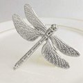 Miniatyrbilde 5 av 5: Sølv Serviettringer Sett med 8 for Bryllup Ferie, Dragonfly Metall Serviettholder for Bordlin, Middag Anledning