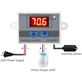 Miniatyrbild 3 av 5: XHW3005 Luftfuktighetshygrostat 230V Digital Hygrometer Sensor Switch Controller 0 till 99% R(220V)