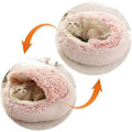Miniatyrbillede 4 af 5: Rund kæledyrskurv Fluffy katteseng pude Donut kurv Ultra-blød rede åndbar hvalpemåtte kæledyr katteseng bærbar kurv kennel hule hus vaskbar