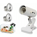 Miniatyrbillede 1 af 5: Varme og lys til krybdyr og amfibie tanke med pærer og kontakt, justerbar og 360° drejelig, 25W / 50W / E27 UVA UVB pærer. (Hvid) (hvid)