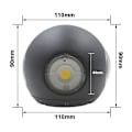 Miniatyrbillede 2 af 5: Led væglampe 12W kuglebelysning indendørs væglampe moderne lampe til hotel og soveværelse (varmt hvidt lys)