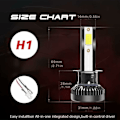 Pikkukuva 4 / 5: Auton ajovalot 2 kpl Cob H1 32000Lm 800W Led-ajovalopaketti Turbo Hi/Lo-lamput 6000K