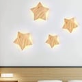 Miniatyrbillede 4 af 5: LED Træstjerne Vægslampe Moderne Kreativ Tegneserie Vægslampe Natlampe Sengelampe til Baby Børn Soveværelse Stue Loft Massivt Træ Loftlampe