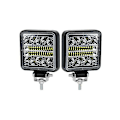Miniatyrbilde 1 av 5: 4 tommers 102W LED-lys pods traktor arbeidslys spot flom kjøring liten lyslist vanntett for lastebil utstyr kjøretøy pickup 2 stk firkantet 102W