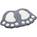 Miniatyrbillede 1 af 5: Skridsikker og absorberende bademåtte, stort fødder design, polyester, grå, 40 x 60 cm