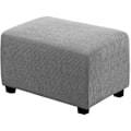 Miniatyrbilde 1 av 5: Plysj Stretch Square Bean Bag Cover, Myk Jacquard Fotskammeltrekk for å Beskytte Fotskammel, Bean Bag Cover med Elastisk Bunn, Maskinvaskbar - S-L