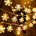 Miniatyrbillede 1 af 5: Julelys, Snefnug Lysstreng, 6M 40 stk Batteridrevet LED Feelygter, til Indendørs Soveværelse Bryllup Fest Have