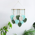 Miniatyrbillede 5 af 5: Macrame Væg Blade, Boho Macrame Væg Dekoration, Håndvævede Blade Tassel Gobelin, B