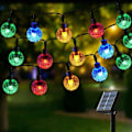 Miniatyrbillede 1 af 5: Solcellelyskæde, 100 LED 12M Krystalfarvede Kuglelys, 8 Tilstande Vandtætte Solcellelamper, Til Udendørs Dekoration, Haver, Terrasser, Bryllupper, Pa