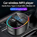 Pikkukuva 4 / 5: Auton Bluetooth 5.0 FM-lähetin MP3-soitin PD Type-C kaksois-USB-laturiadapteri Handsfree U-levy TF-kortti Häviötön musiikki