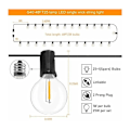Miniatyrbild 2 av 4: 15M Utomhus LED-slingor med 25 E27 G40-plastlampor IP44 Vattentät Girlang för Trädgård Gård Uteplats Jul--