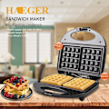 Miniatyrbilde 5 av 5: 3 i 1 Croque Monsieur Maker, Grill, Vaffeljern og Sandwich, Høy Effekt på 750W, 3 Non-Stick og Utskiftbare Plater, Svart [Energiklasse A+]