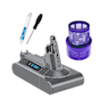 Miniatyrbild 1 av 5: 25,2V 3900mAh V10 Batteri Ersättningsbatteri för Dyson V10 Animal SV12 V10 Absolute V10 Motörhead V10 Fluffy V10 Total Clean Dammsugare,