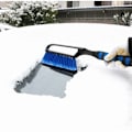 Miniatyrbilde 5 av 5: Bilsnøbørste, 2 i 1 isskrape og snøbørste, avtakbar snøskrape snøkost, bilteleskopisk isspade, for biler, lastebiler, SUV-er og bobiler (Or