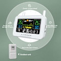 Miniatyrbilde 3 av 5: Trådløs værstasjon Wifi Innendørs og Utendørs APP Kontroll Termometer og Hygrometer Væroppdatering Vekkerklokke Snooze Månefase Atmosfærisk P