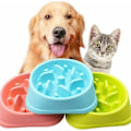 Miniatyrbillede 3 af 5: Anti-Bloat Langsom Foder Skål til Små, Mellemstore og Store Hunde og Katte, Anti Glutton Skål Interaktiv Hundekat Skål Undgå at Spise Hurtigt (Pink)