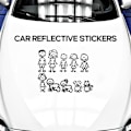 Miniatyrbillede 4 af 5: 10 stk. Bilsticker Familie Med Kæledyr Bilsticker Lykke Stickers Dekaler Til Vindue (Sort)