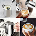 Miniatyrbilde 3 av 5: 350ml Melkekanne i 304 Rustfritt Stål, Gradert Inngravering Inni for Melkeskumming, Cappuccino, Saft eller Annet