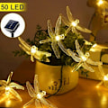 Miniatyrbillede 2 af 5: Solcellelys 50 LED Vandnymfe Guinguette Udendørs Varm Hvid Blink Vandnymfe Solcellelampe Dekoration med 8 Lystilstande Vandtæt Belysning til Have,