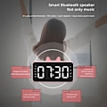 Miniatyrbild 3 av 5: Multifunktionell väckarklockradio skrivbordsur LCD-display Bluetooth-kompatibel musikuppspelning digital väckarklocka för hemmakontor vit