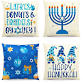 Miniatyrbilde 1 av 5: Hannukah Putetrekk 18X18 Hannukah Pyntepute Vinterferie Dekorasjon for Sofa Sett med 4