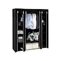 Miniatyrbillede 2 af 5: 69\" Bærbar Tøjskab Garderobe Opbevaringsarrangør med Non-Woven stof Hurtig og Nem at Samle Ekstra Stærk og Holdbar Sort
