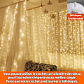 Miniatyrbilde 4 av 5: 100LED Lysgardin Varmt Hvit Lysgardin 3mx1m 8 USB Lysmoduser Fjernkontroll Lysgardin med Timer for Jul, Bryllup, Fødselsdag