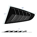 Miniatyrbillede 5 af 5: 1/4 Gloss Black Bil Sidevindue Louver Cover til 2015-2018